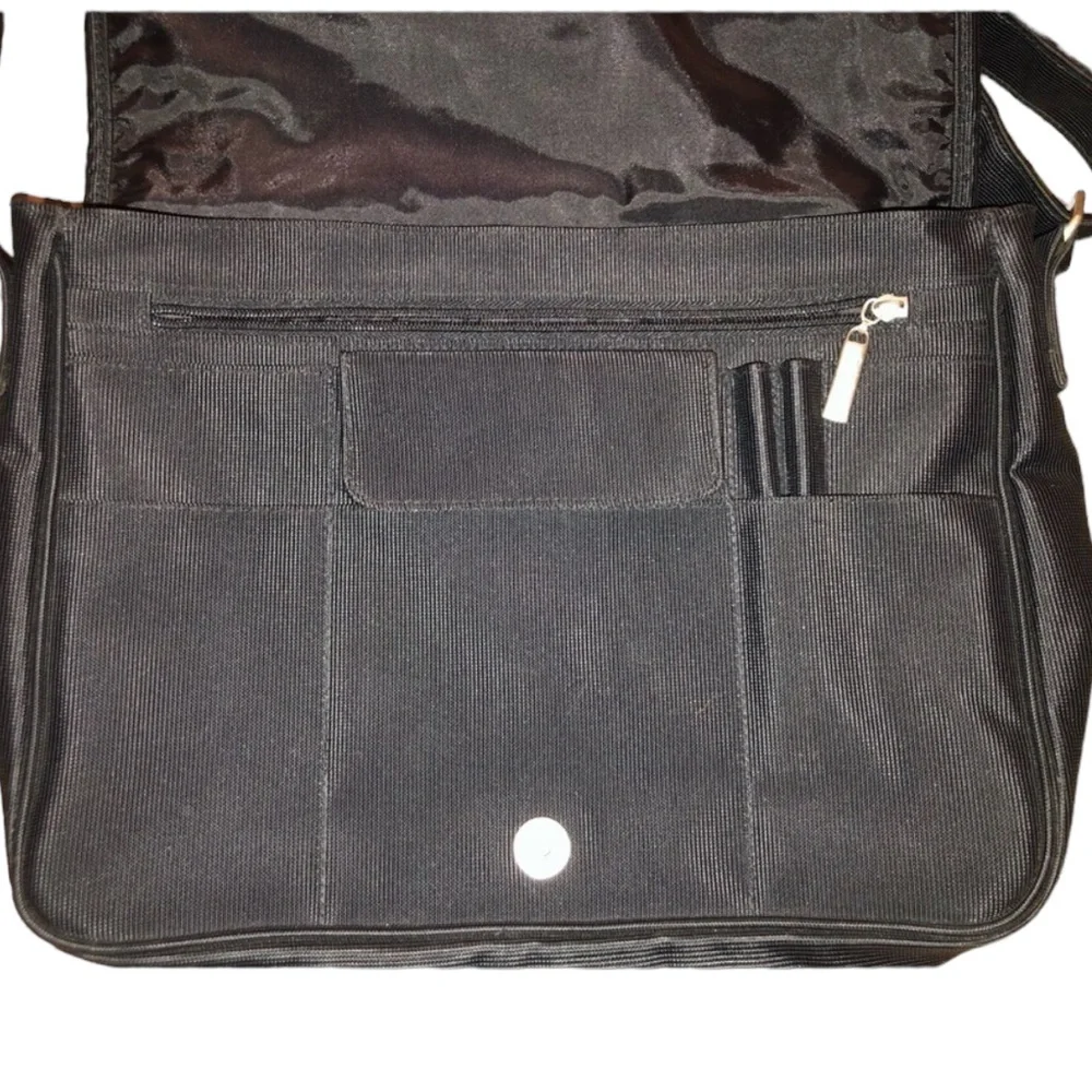 FALCHI SPORT black Microfiber UNISEX Commuter / computer Bag Lots of Pockets